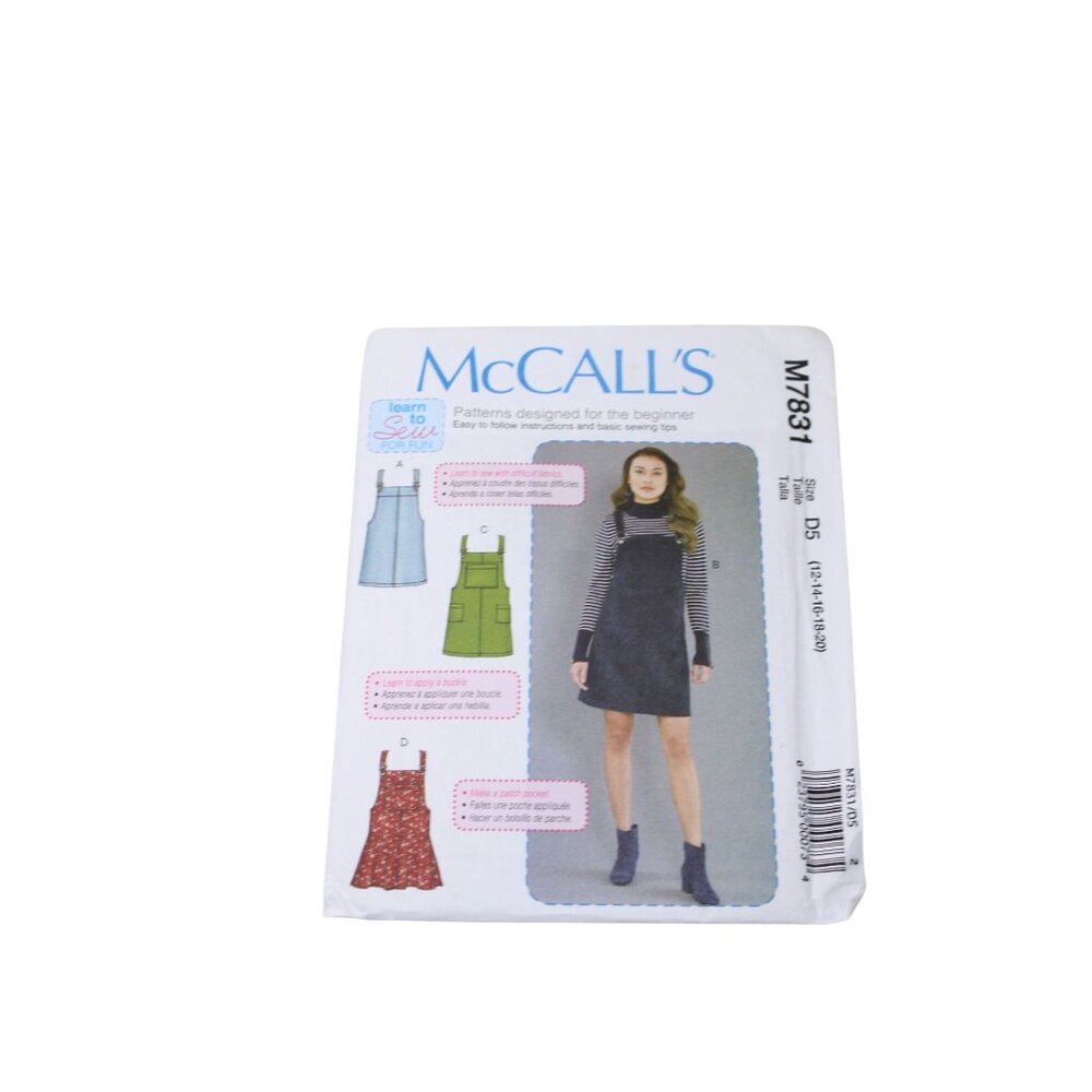 McCalls Pattern M7831Ladies Plus Jumper12 14 16 18 20 93184